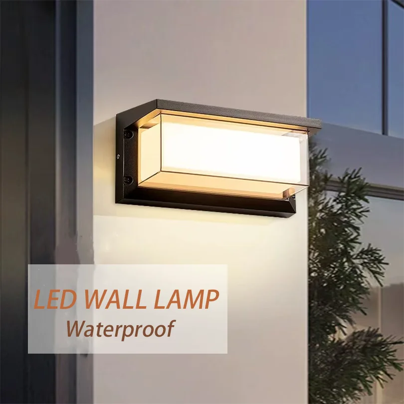 Lampada da parete a LED con sensore di movimento AC85-265V esterno portico antracite balcone giardino cortile lampada retrò per portico scala