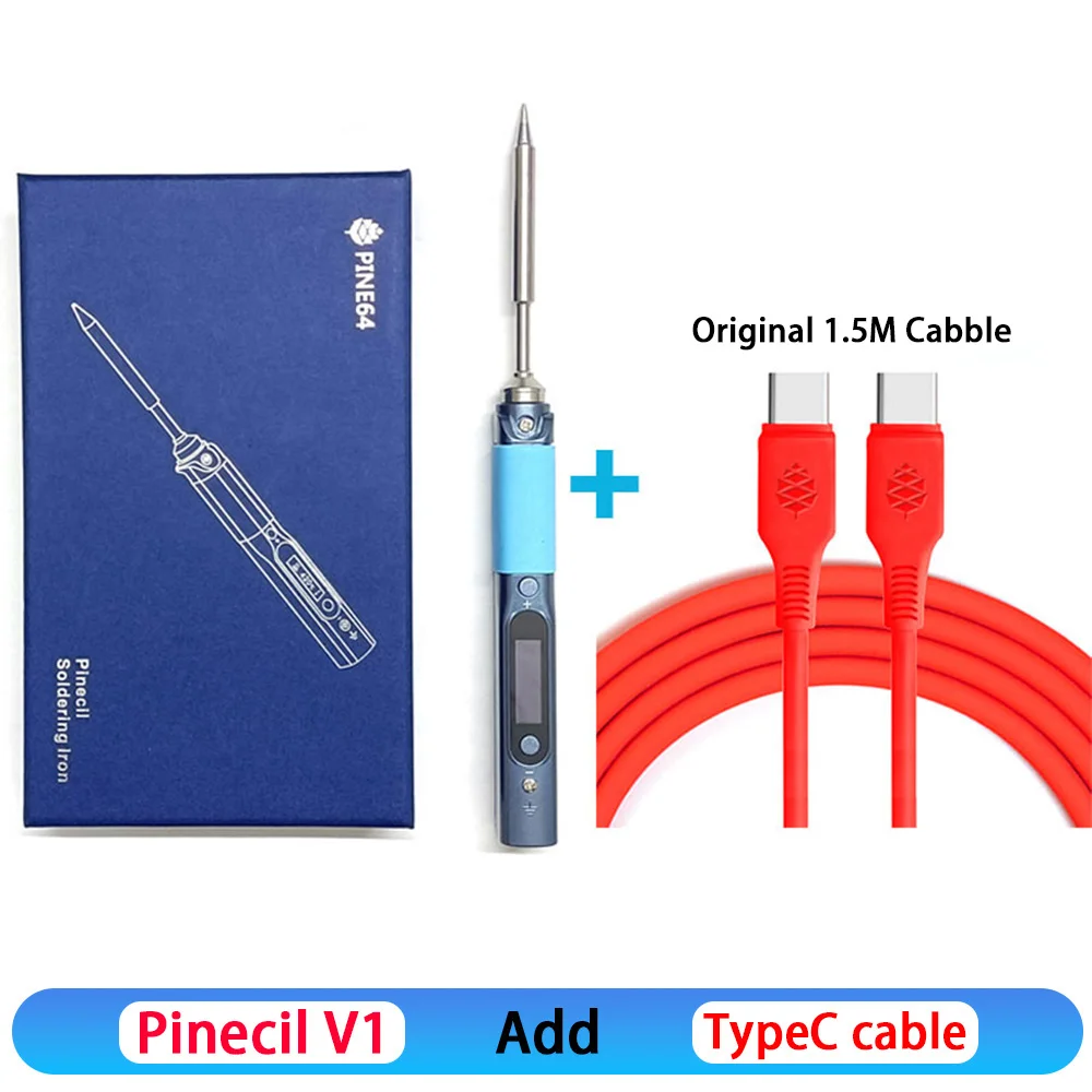 Pine64 Smart Soldering Iron Pinecil V1 Version Mini Portable Fast Heating with Adjustable Temperature with TS-B2 Soldering Tip