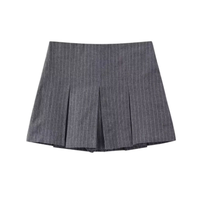 Mooyufon Mode Dames Hoge Taille Shorts Rokken Geplooide Rok Shorts Vrouwen Gestreepte Bermuda Shorts Vrouw Casual Mini Shorts