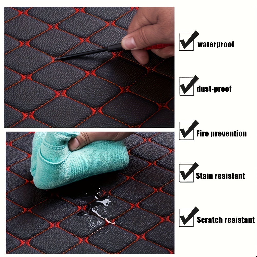 5PCS พรมปูพื้นรถ Universal รถชั้น MAT Protector กันน้ํา Anti-fouling หนังชั้น Mats อุปกรณ์ตกแต่งภายในรถยนต์