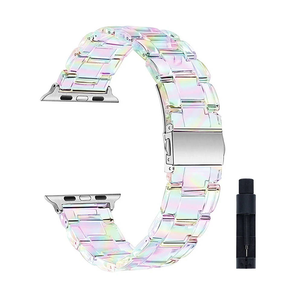 Apple Watch用の透明な樹脂ストラップ,超薄型,49mm, 45mm, 44mm, 41mm, 40mm,iwatchシリーズ9,8,7,6,5,4 3、2、1