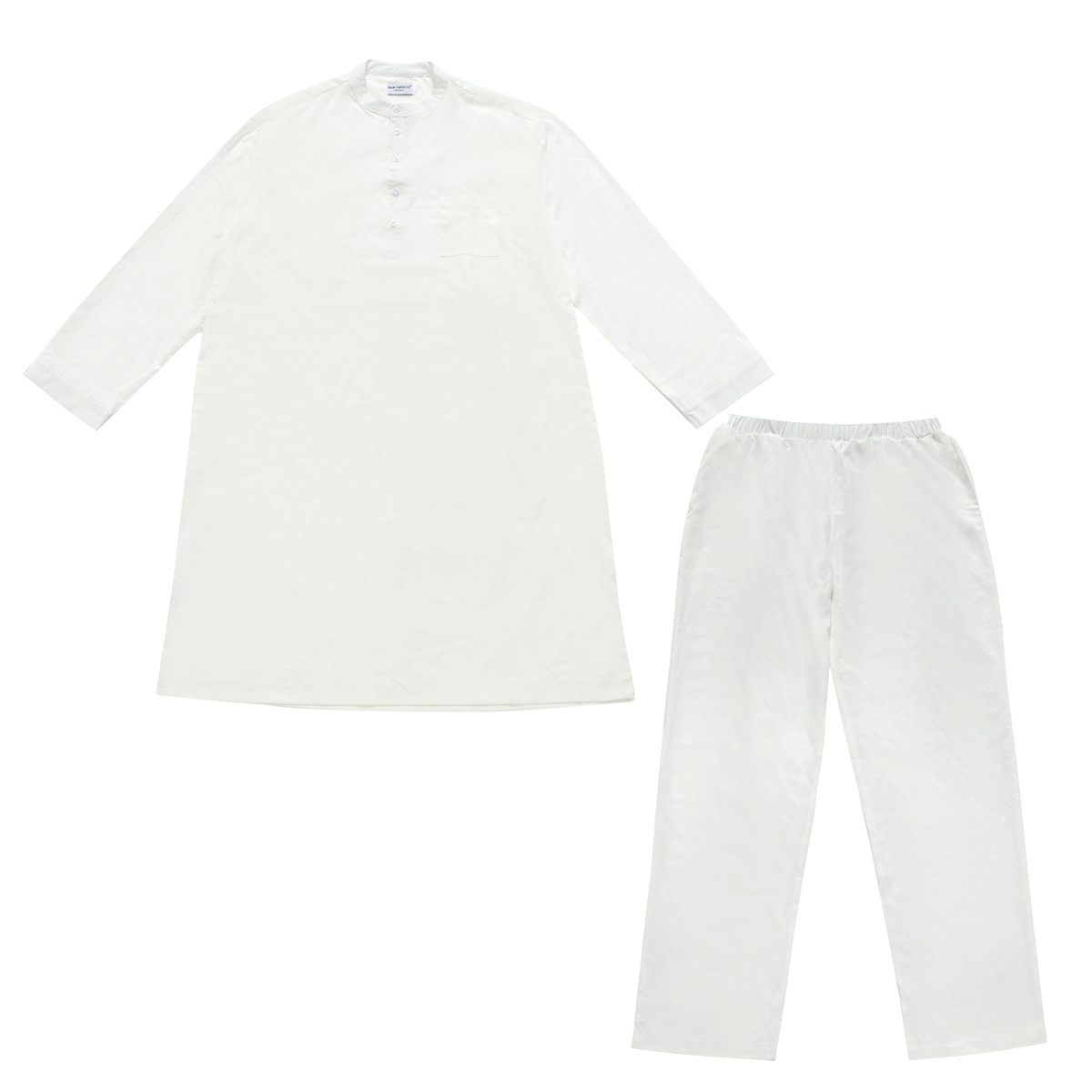 Homens muçulmanos jubba thobe 2 pice conjunto superior com calça dos homens abaya longo islâmico eid 2025 ramadan longo robe saudita wear caftan dubai árabe