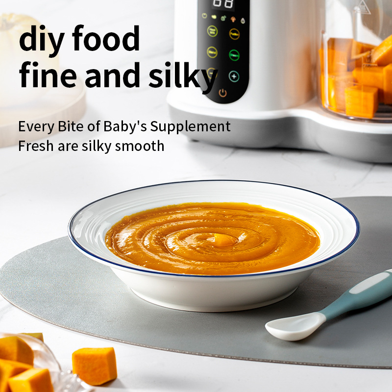 Multifuncional fabricante de alimentos para bebê automático processador de alimentos para bebê vapor moinhos de alimentos purê liquidificador aquecedor de leite com display de temperatura