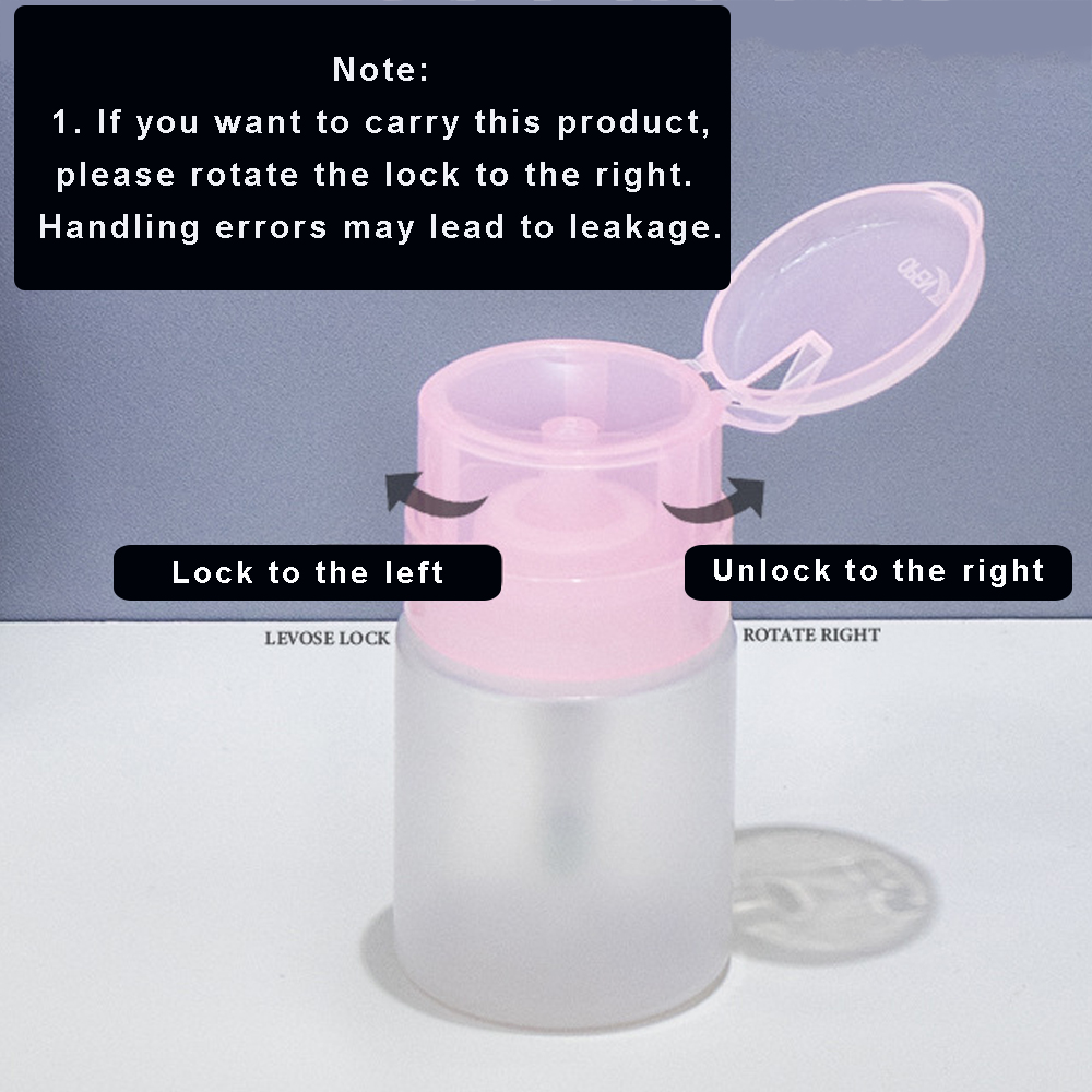 Dispensador de bomba de prensa vacía de 100/200ml, plástico bloqueable a prueba de fugas, removedor de esmalte de uñas, botella prensada, herramientas de maquillaje, almacenamiento de líquidos