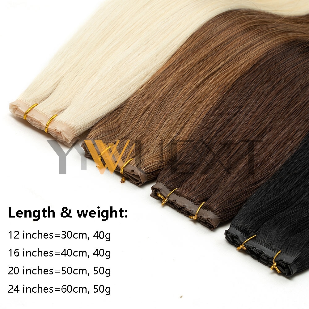 Extensions de cheveux humains, trame à Double injection XO, 12 à 24 pouces, trame Invisible à double languette, traction à travers les Micro cheveux naturels lisses