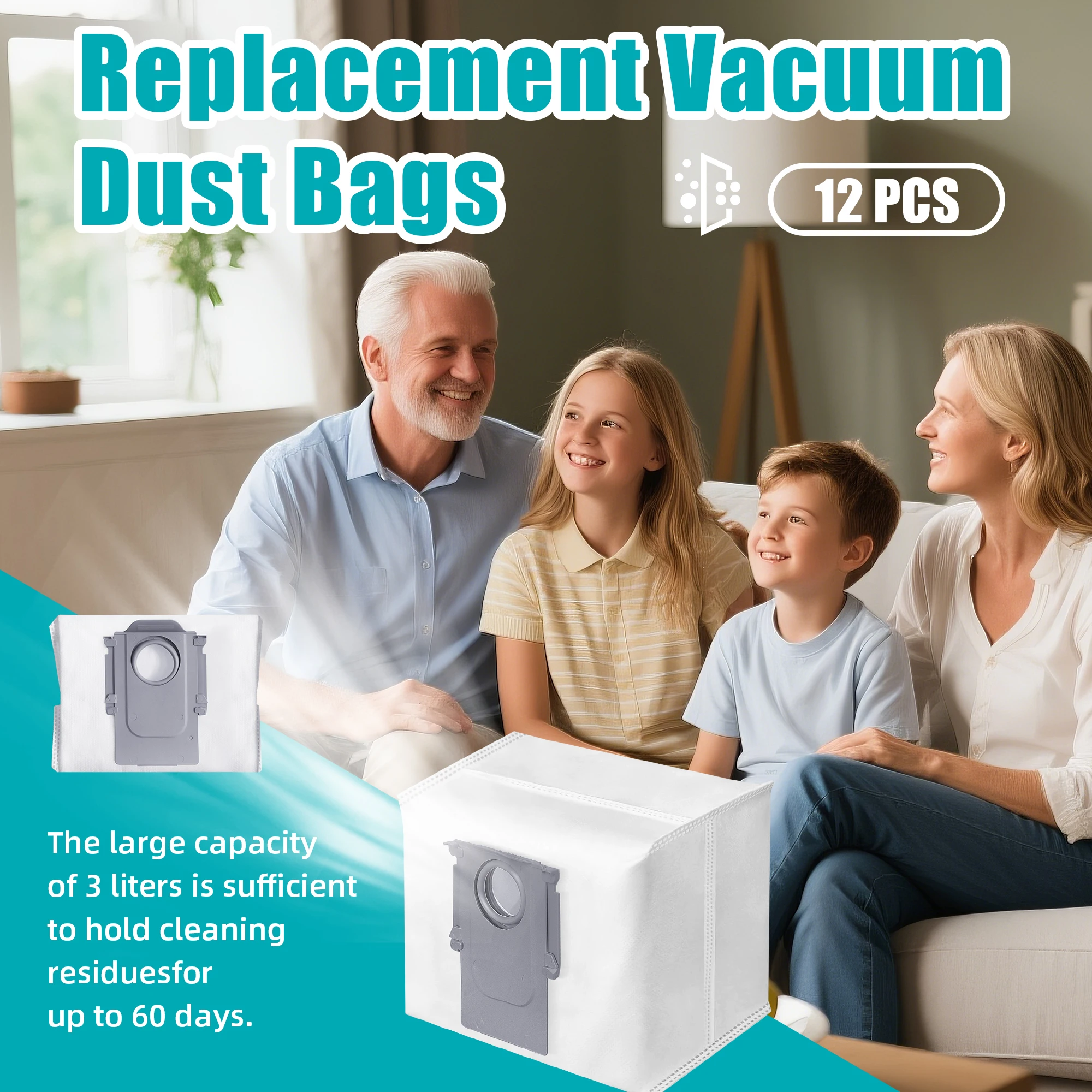 Dust Bag Compatible with Roborock, S8+, S8 Pro Ultra, S7 MaxV Ultra, S7 Pro Ultra, Q7+, Q7 Max+, T8, Q5+, G10S PRO, Q7 Max+, Q8