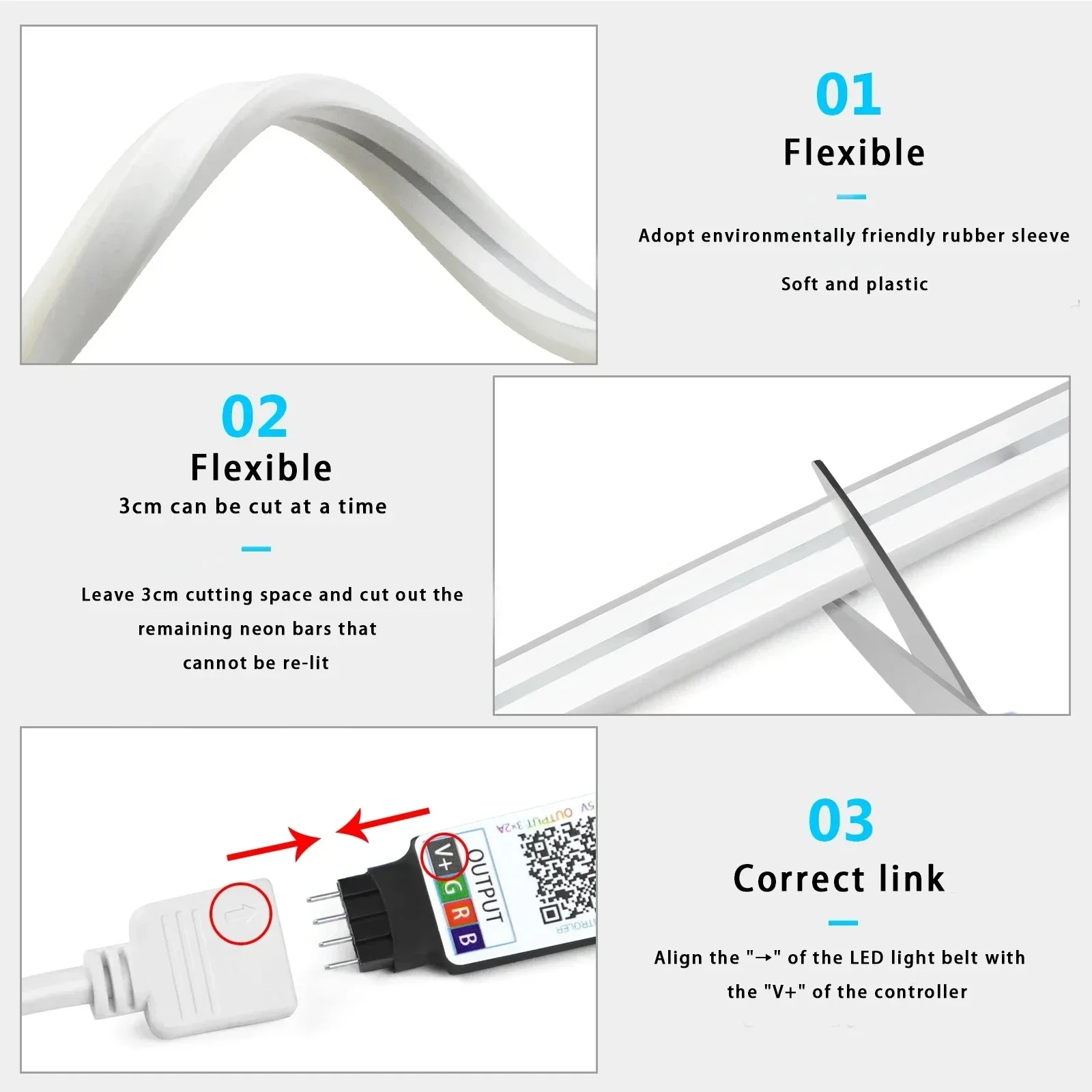 5V USB RGB Neon LED Strip 1M 2M 3M 5M RGB Neon Tape z aplikacją TUYA Bluetooth i pilotem do oświetlenia neonowego znaku