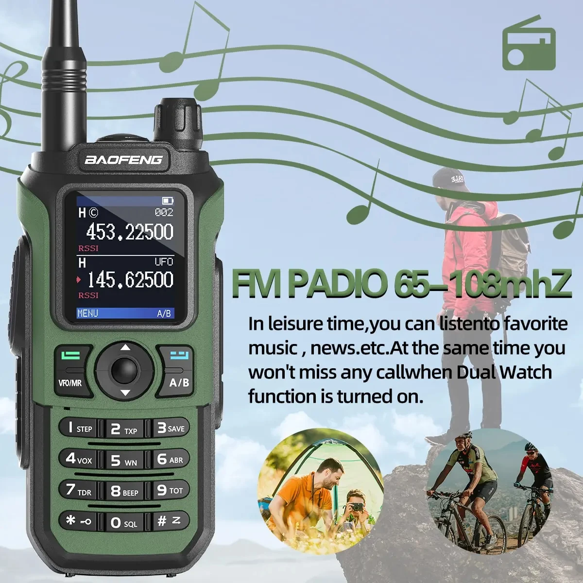 Baofeng UV 21 Pro V2 Am copia inalámbrica frecuencia Walkie Talkie linterna de largo alcance cargador tipo C Radioaficionado UV-5R BF-888S