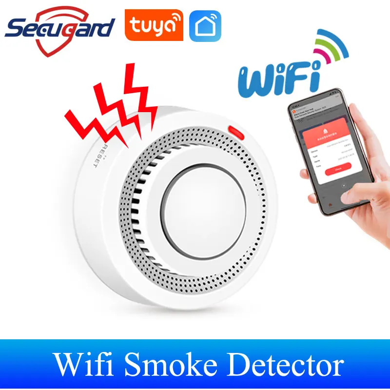 433MHz เครื่องตรวจจับควันไฟไร้สาย Sensor บุหรี่ Smok ตรวจจับสำหรับห้องครัวคลังสินค้าสมาร์ทโฮม Security Alarm System