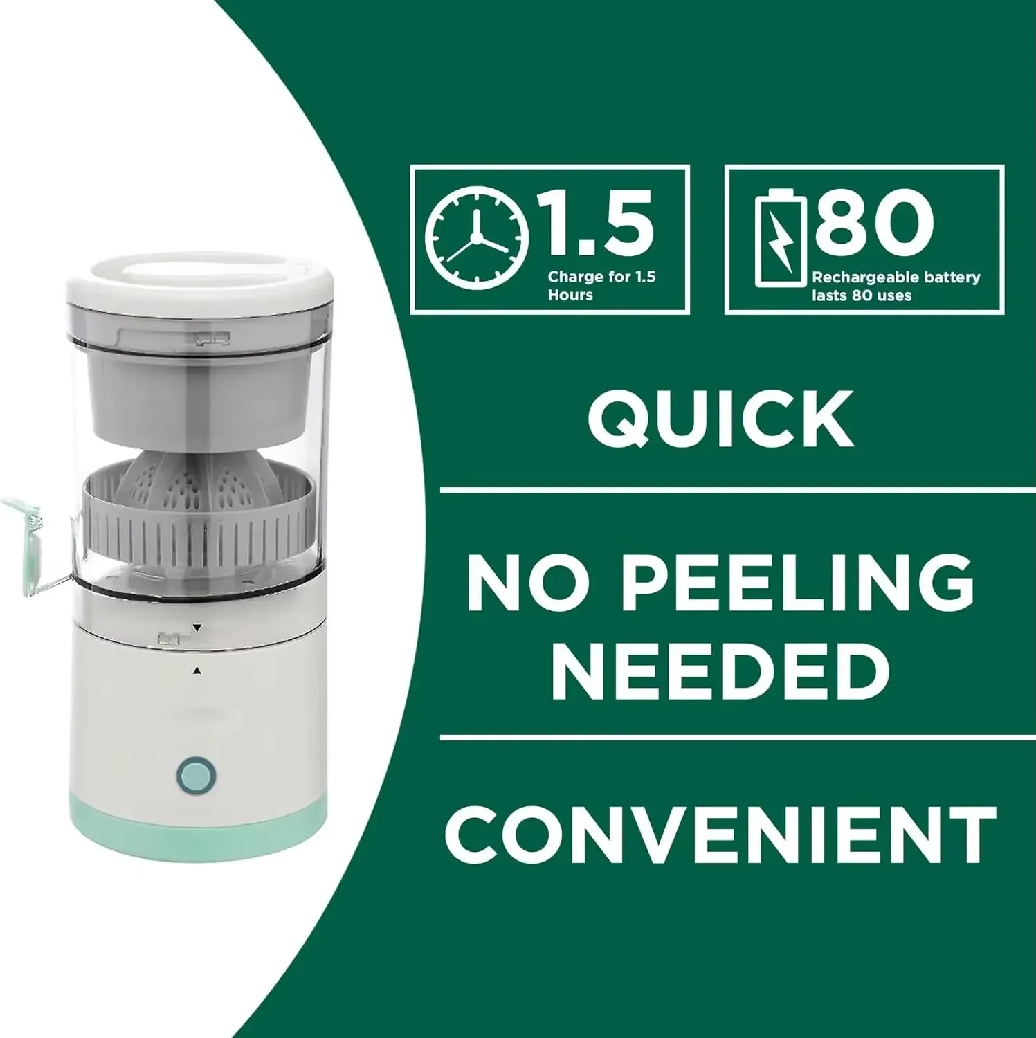 Estrattore di frutta completamente automatico Spremiagrumi domestico Macchina per succhi portatile Separazione dei residui Tazza per spremiagrumi a spirale bidirezionale
