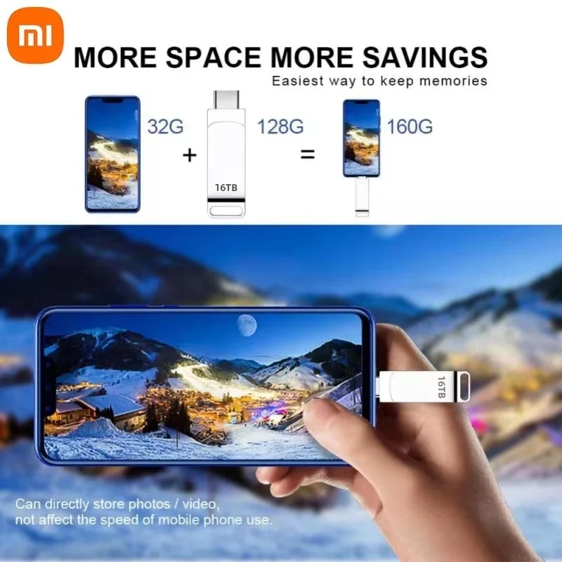 Xiaomi 16TB USB 3,2 unidades Flash transferencia de alta velocidad Metal Pendrive tarjeta de memoria Pendrive Flash Disk Memoria palo impermeable