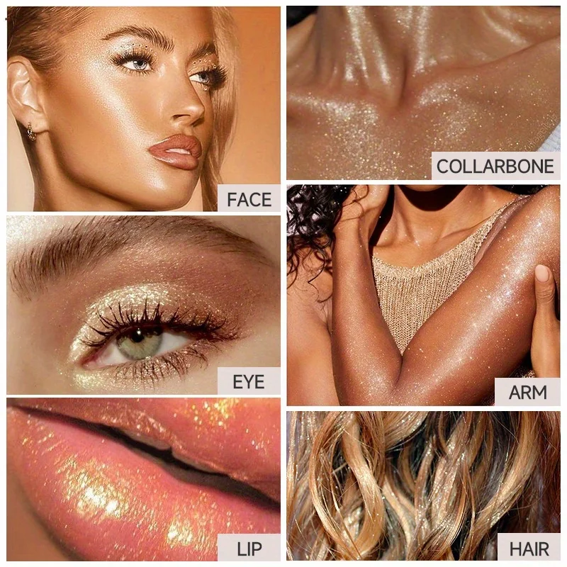 Fairy Powder Highlighter Stick, Shimmer Contour, Blush Contorno Em Pó, Sombreamento Glitter, Iluminador Maquiagem Highlighter