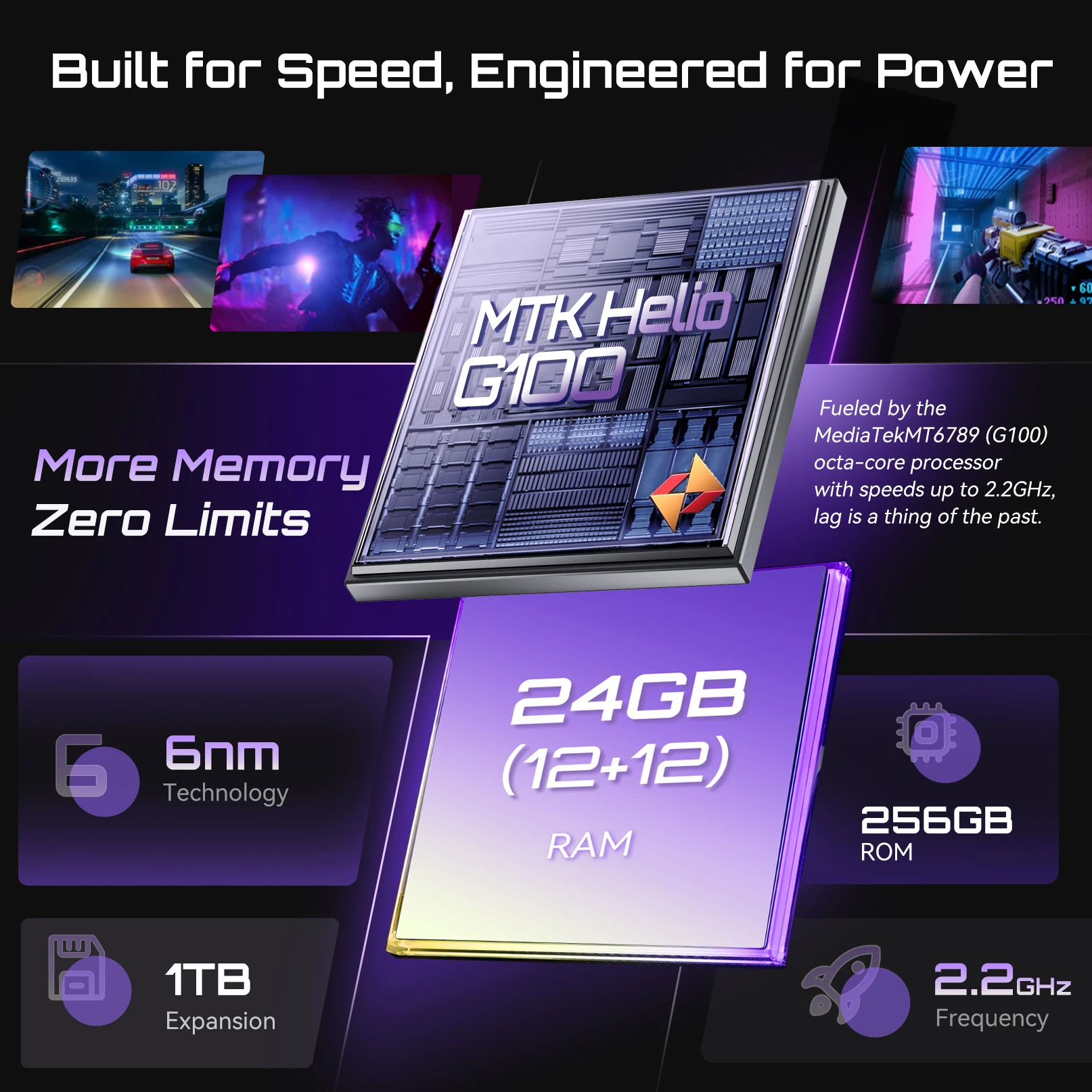 สมาร์ทโฟน Android 15 Cubot P90 หน้าจอ 6.88 นิ้ว 120Hz, RAM 24GB (ขยายได้ 12+12GB), ROM 256GB, โปรเซสเซอร์ G100 Octa-core 2.2GHz, กล้อง 64MP, แบตเตอรี่ 5100mAh, NFC, ลำโพงคู่, โทรศัพท์ 4G, smartphone android