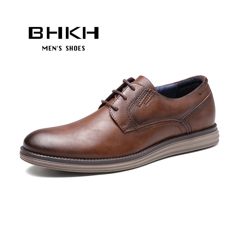 BHKH zapatillas de deporte masculinas Otoño/Invierno traf zapatos casuales de cuero para hombres trabajo de negocios Oficina zapatos de vestir con cordones para hombres talla 47