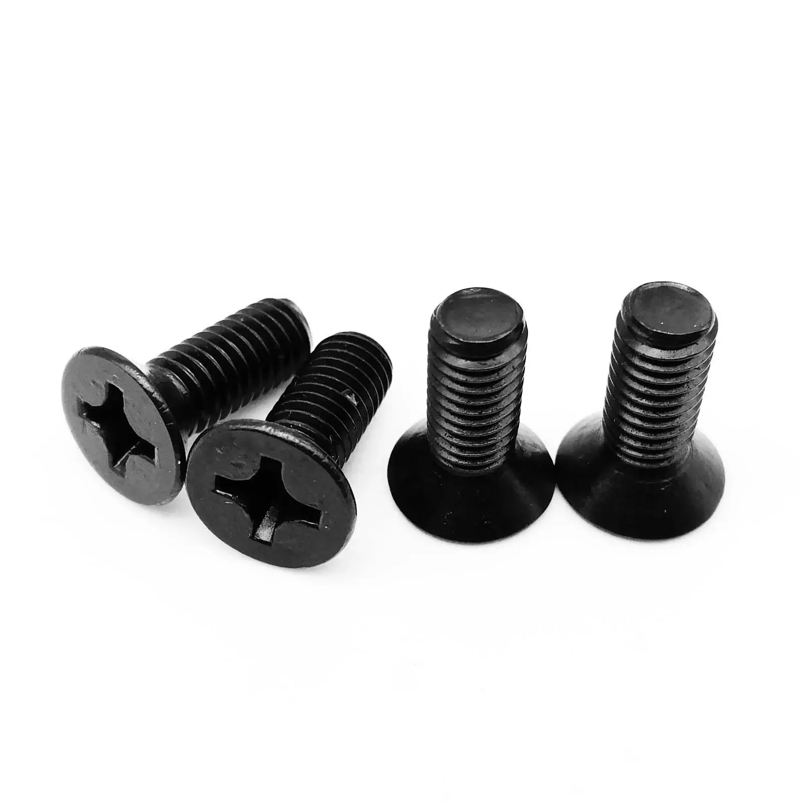 50/100/200 PCS M1 M1.2 M1.4 M1.6 M2 M2.5 M3 M4 CROSS Recessed Phillips FLAT Countersunk หัวสกรู Bolt GB819 เหล็กคาร์บอนสีดํา