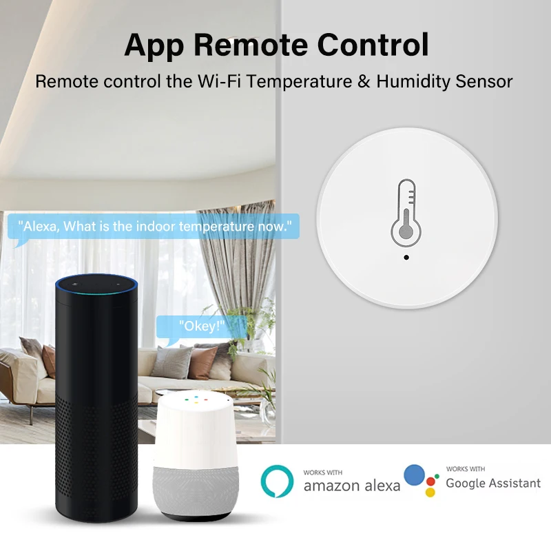 Xiaomi-Sensor inteligente de temperatura y humedad Tuya ZigBee 3,0, Control por aplicación remota, funciona con Alexa y Google Home