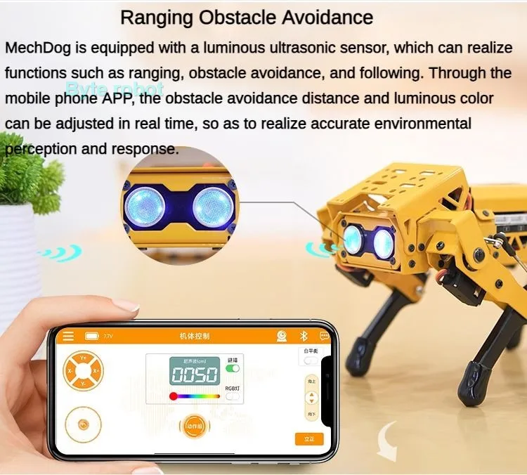 ESP32 Quadruped AI Robot Dog Mechdog Intelligent Visual Bionic Robotics Kit for Arduino for Python Graphical Programmable Robot