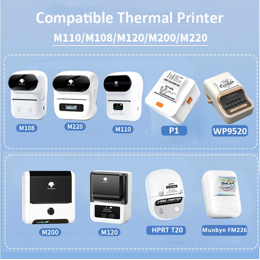Рулон прозрачной термоклеевой этикетки M110, подходит для phomemo M110/M200/M120/M220 E210 P50 DETONG P1