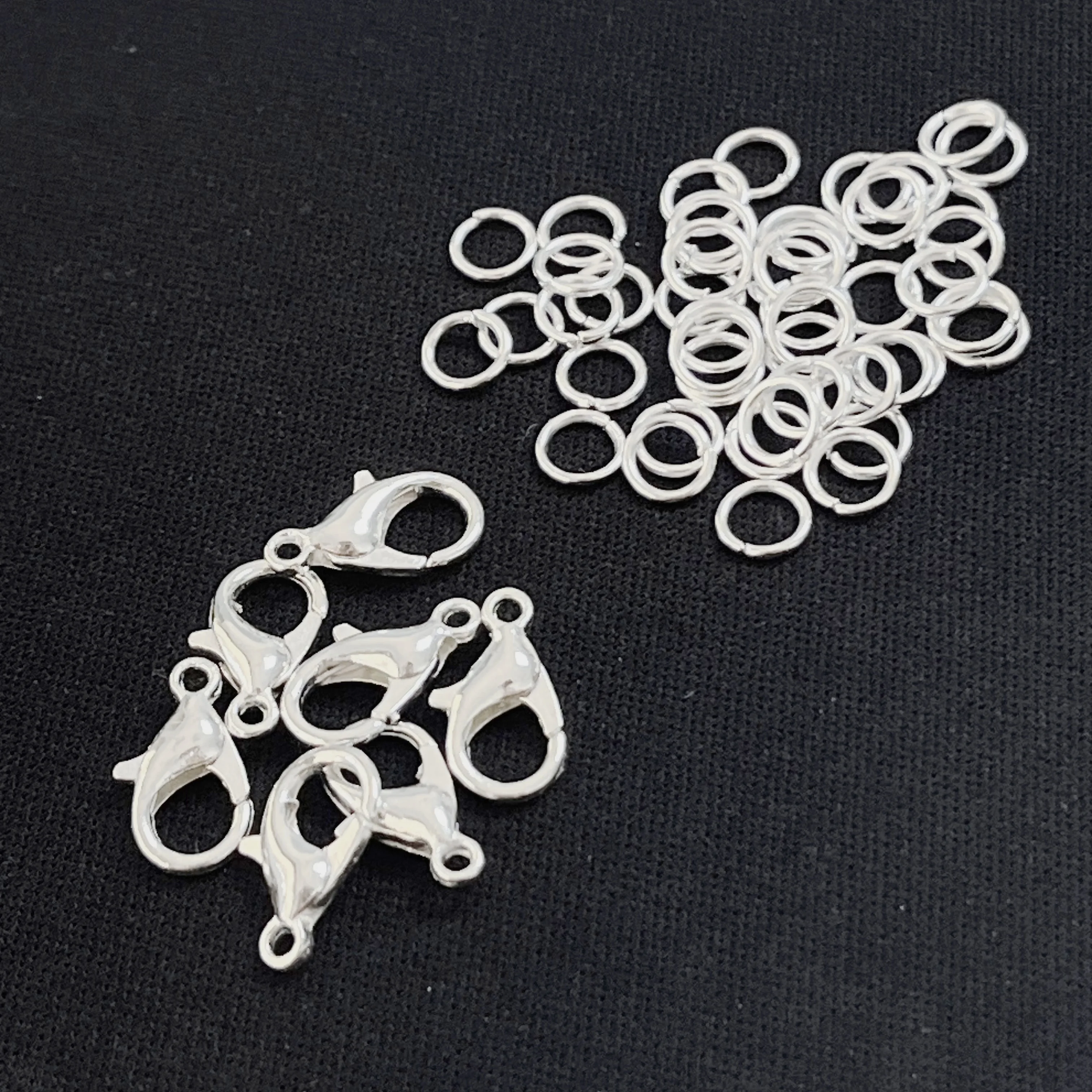 500 unids/caja oro plata cierre de langosta anillos abiertos para hacer joyería pulseras collares ganchos cierre de cadena accesorios DIY