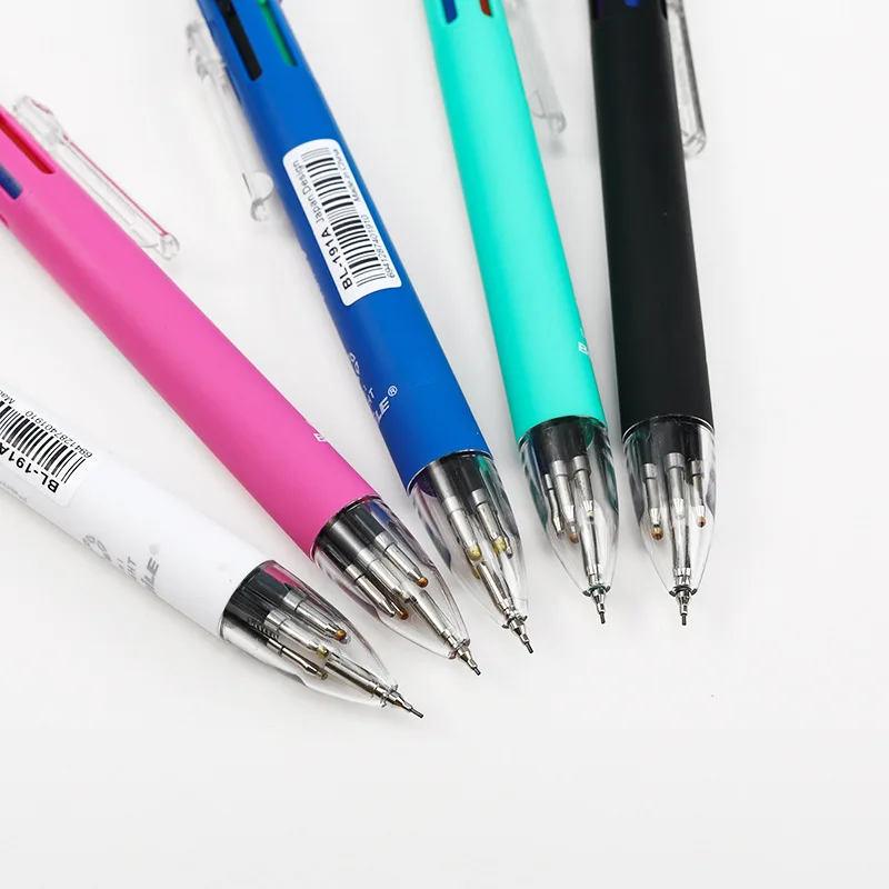 6-in-1 Creative Multicolor ปากกาลูกลื่น PUSH Type ปากกามัลติฟังก์ชั่บุคลิกภาพหกสีกดปากกาโรงเรียน Office SUPPLY