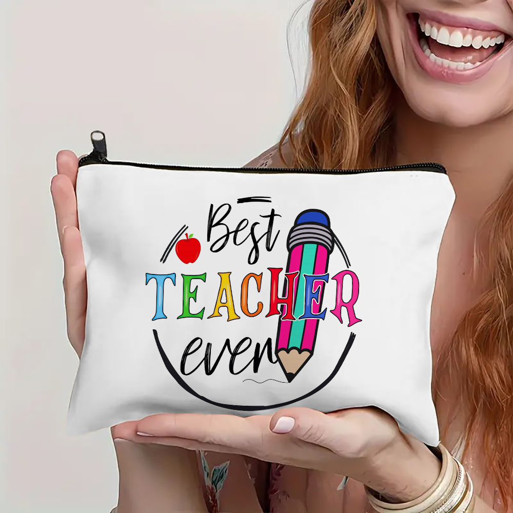 Koffie Geef Me Leraar Power Vrouwen Linnen Make-Up Tas Handtas Lippenstift Organisator Dag Beste Geschenken Pen Tas