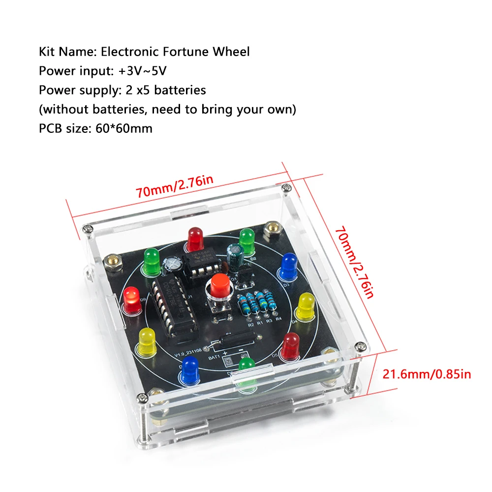 Kit de Fabricación de bricolaje de rueda de Fortuna, bricolaje electrónico, Bricolaje, Trousse, producción electrónica, componentes de Suite rotativa de la suerte