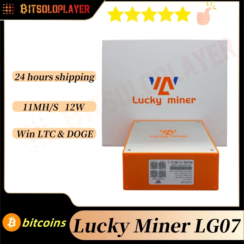 Lucky Miner LG07 bitcoins miner 11MH/s Asic LTC Miner Asik Mineração Crypto Miners Solo Bitcoin DOGE Mineiro doméstico com adaptador