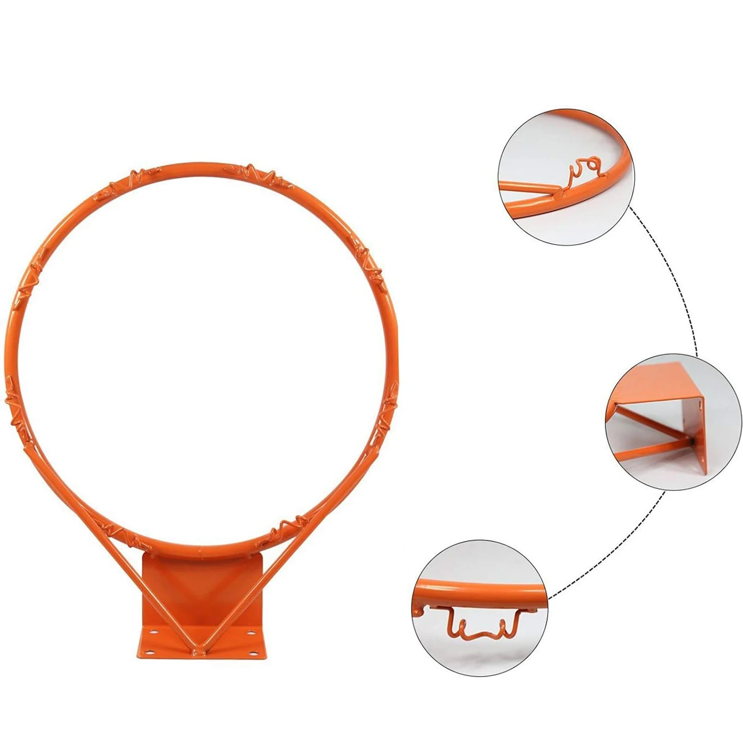 32CM Kids Basketball Hoop Set Wall Door Mounted Basketball Solid Rim Frame with 1 Net 4 Expansion Screw Hanging Basketball Hoop