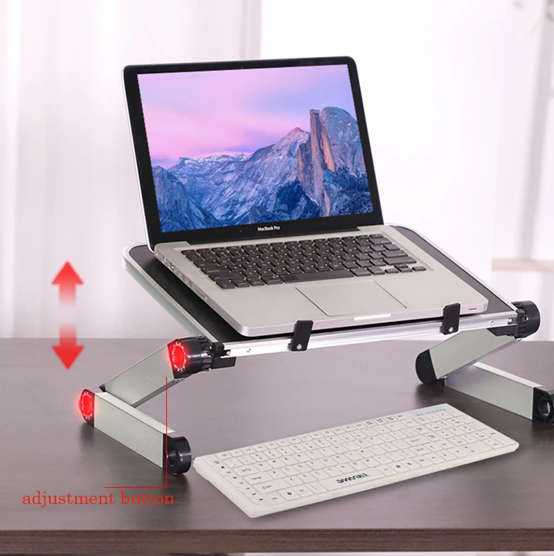 1 unidade ajustável dobrável mesa do portátil portátil para cama mesa notebook cooler ventilador suporte mesa do computador colo mesa de escritório