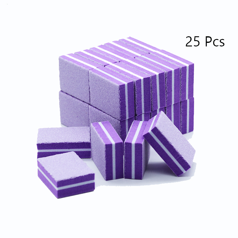 50Pc プロフェッショナルミニネイルアートバッファ 100/180 サンドペーパーマニキュアケアファイルサンディング研磨爪やすり研削機器ツール