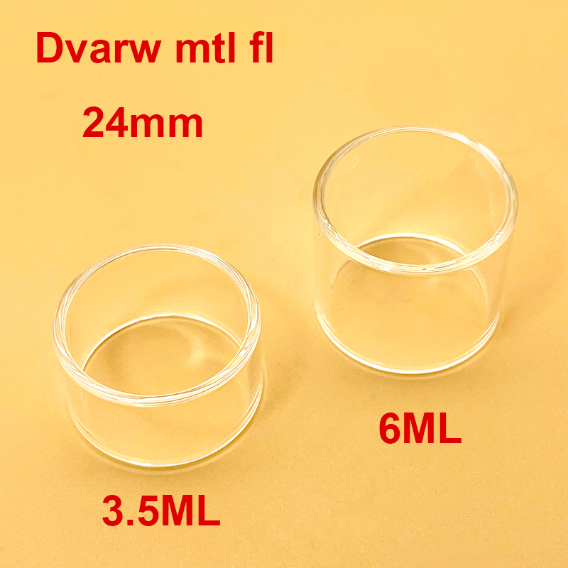 Glasrohr, transparentes Glas, 2 ml/3,5 ml/5 ml/6 ml, gerades Ersatzglas für Dvarw MTL FL 22 mm/24 mm, mit Deck und AFC-Einsätzen