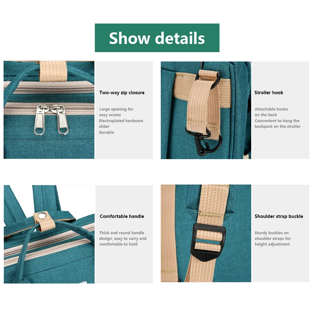Dobrável saco de mamãe leve portátil dobrável berço cama de grande capacidade mochila do bebê feminino mamãe outing saco múmia