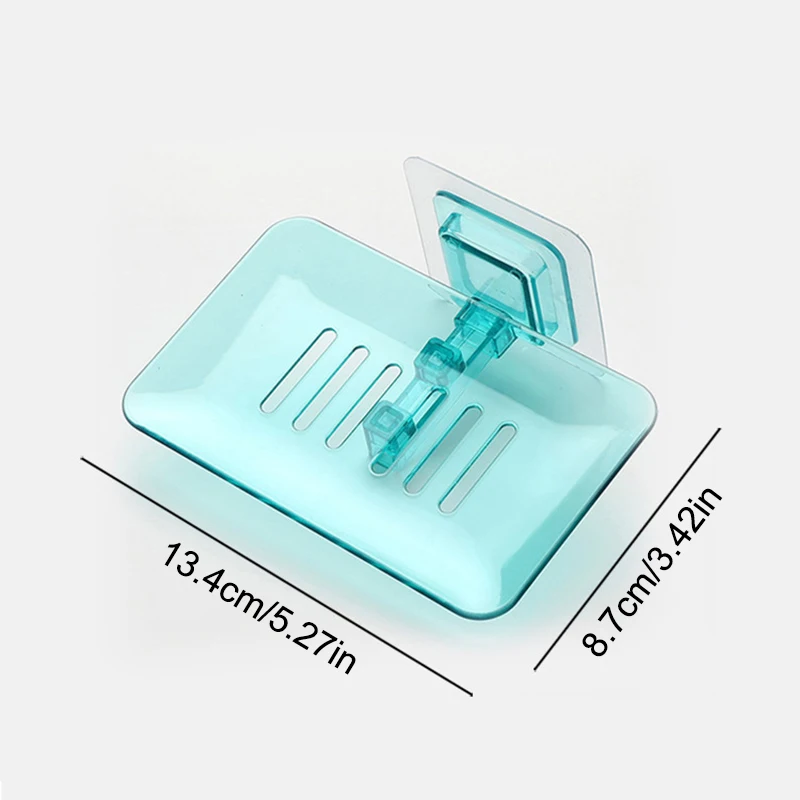 1PC Transparent Ablauf Seife Halter Keine Punch Paste Wand Dusche Wc Geeignet Für Kunststoff Lagerung Box