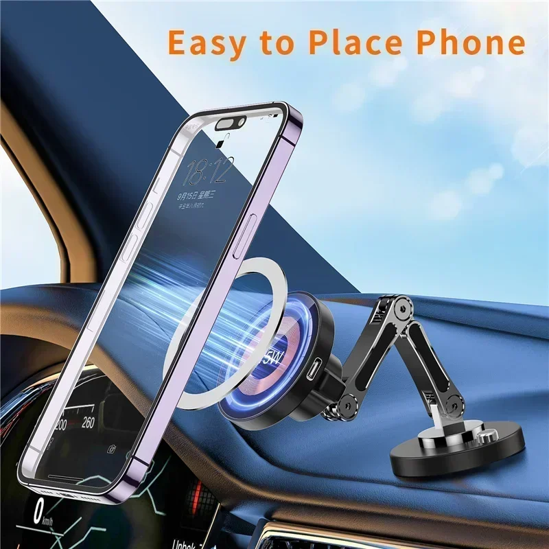 Magnetic Wireless Charger ผู้ถือโทรศัพท์ 15W Fast CHARGING Easy PASTE Mount สําหรับ Magsafe iPhone 15 14 13 PRO MAX