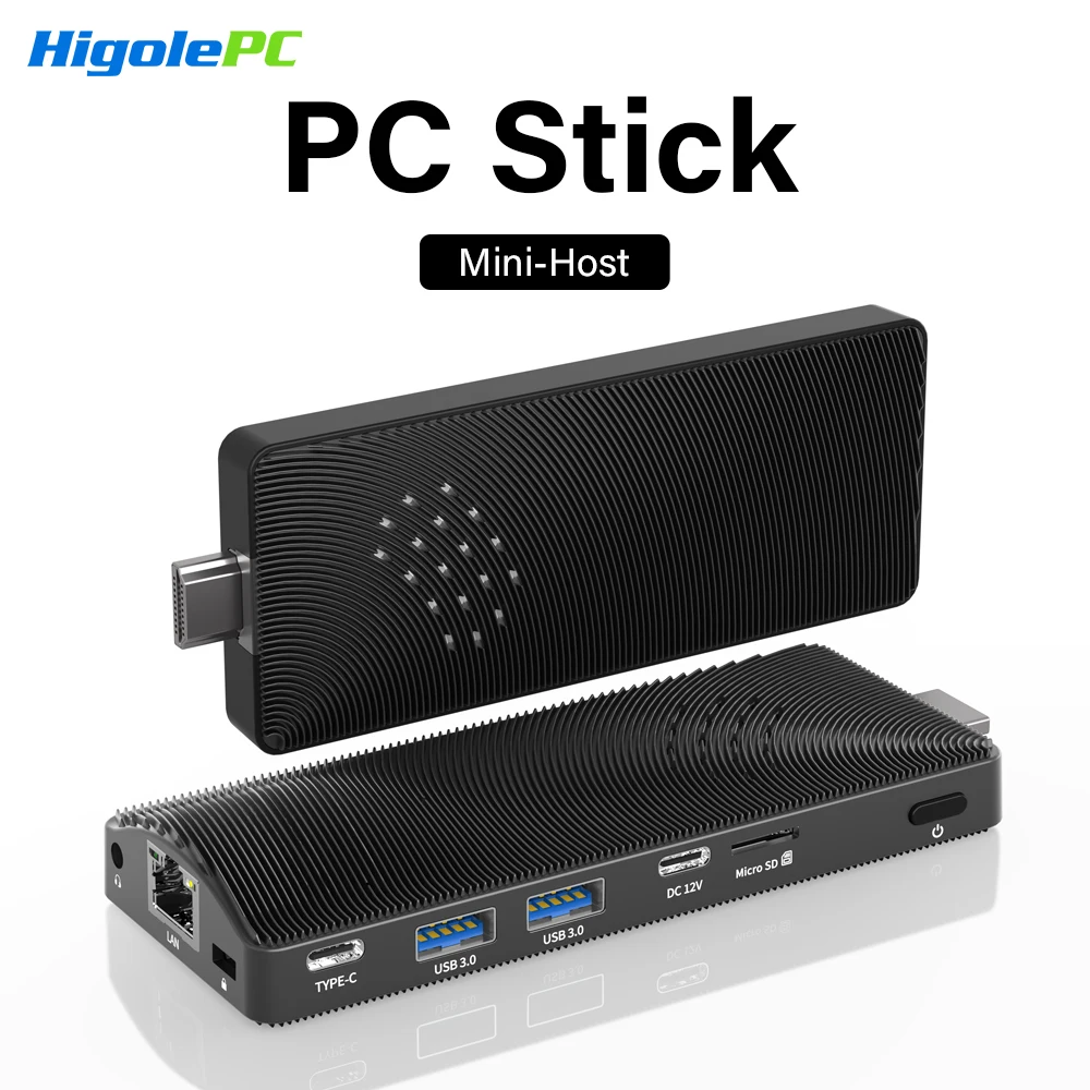 Higole PC Stick Fanless Mini PC Intel J4105 Windows 11 WiFi5 8GB 128/256GB Laptop Desktop PC HDMI 4K TV Stick PC Mini Computers