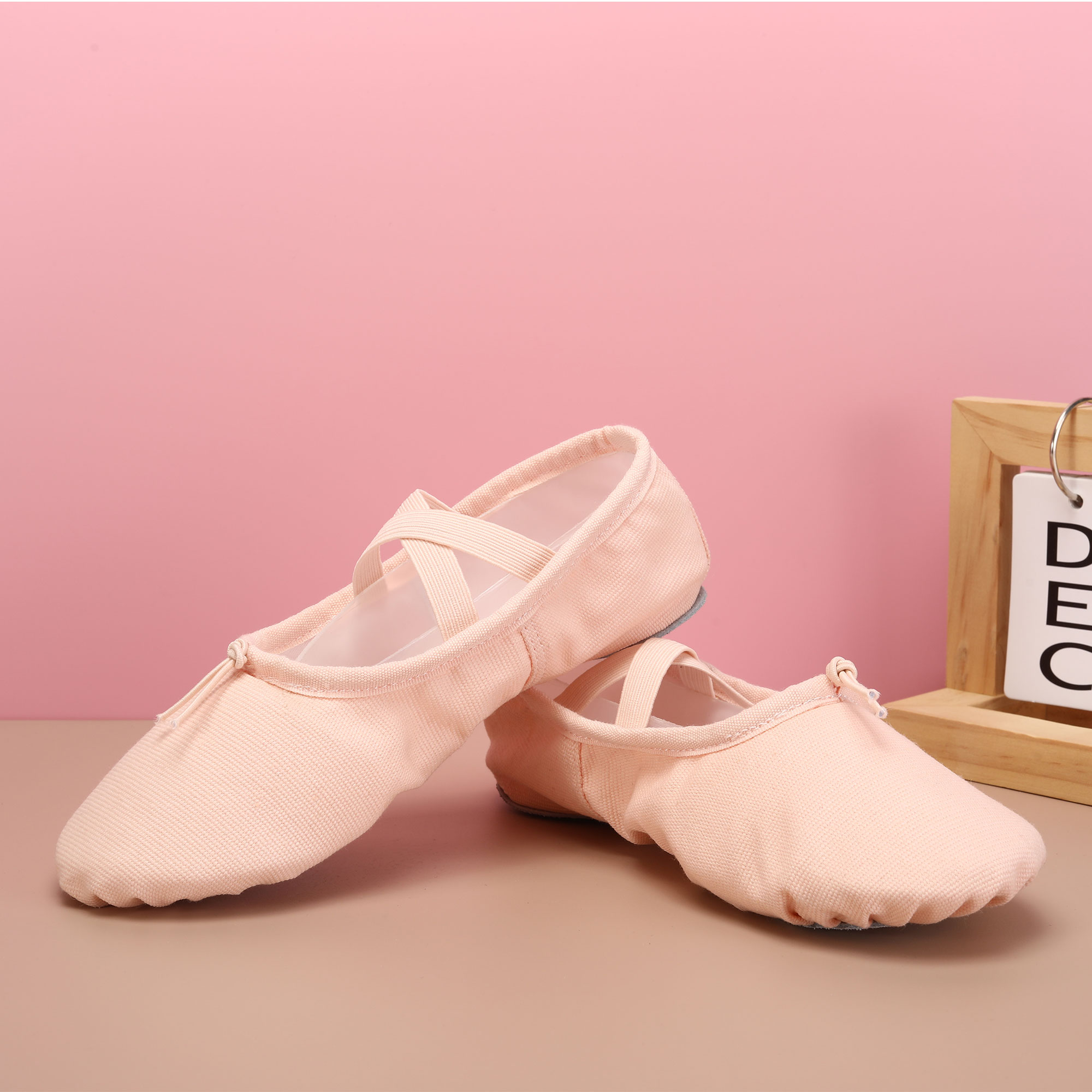 Platte meisjes balletschoenen canvas zwart roze zacht ballet buik gym yoga praktijk dansschoenen kinderen vrouw dansslippers
