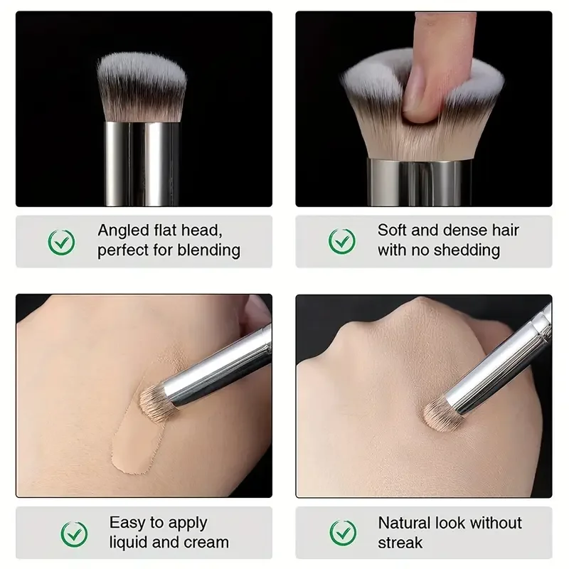 Brocha correctora de base, brocha para colorete para contorno de nariz, brocha de maquillaje densa perfecta para los ojos, regalos ideales y viajes convenientes