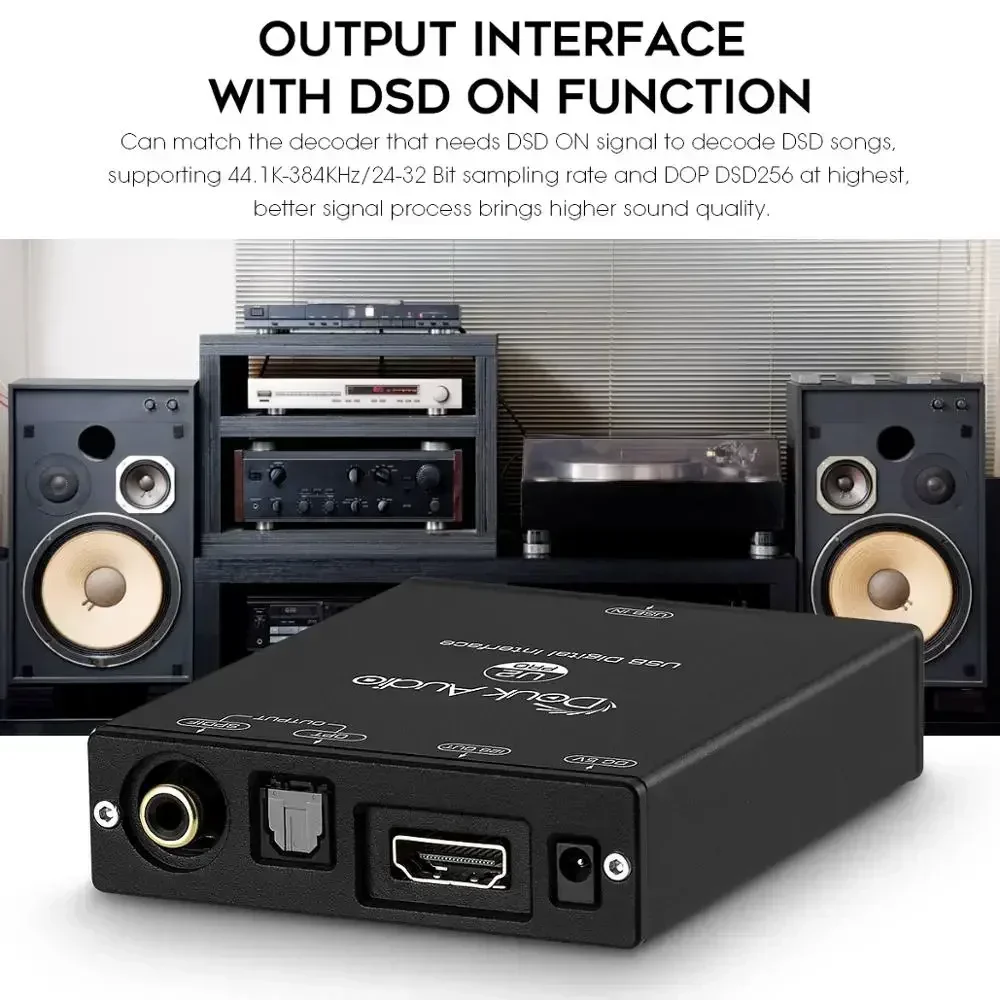 Douk Âm Thanh U2 Mini XMOS XU208 USB Để Đồng Trục/Quang Học/12S Chuyển Đổi Kỹ Thuật Số Giao Diện DSD256 PCM384K