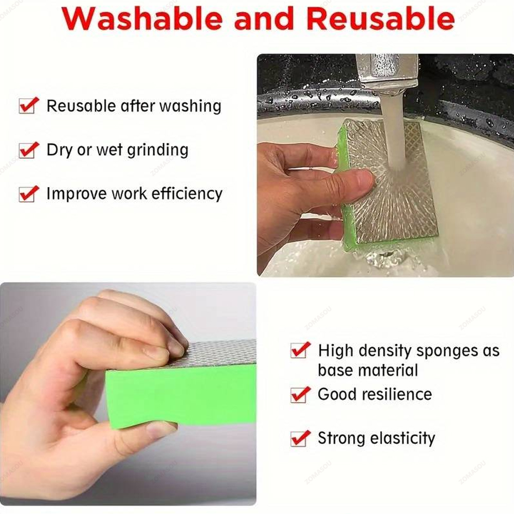 Almohadillas de pulido a mano de diamante superior, almohadilla de bloque de molienda abrasiva de vidrio para azulejos, herramientas pulidoras de disco de lijado de cerámica, mármol y piedra, 1-8 Uds.
