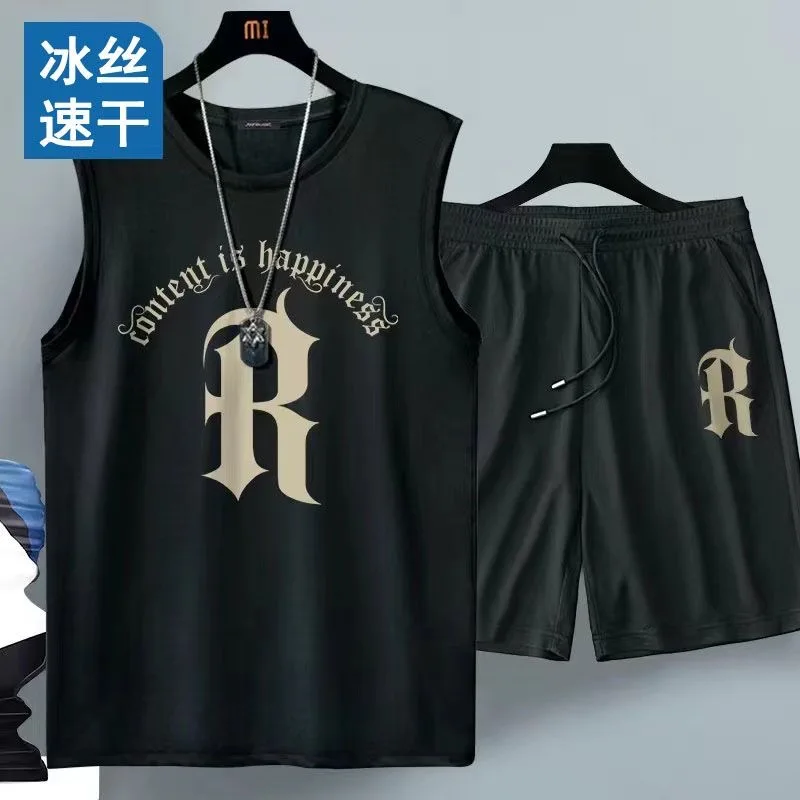 Schnell trocknende Herrenhose, Sommer-Basketball-Shorts, Fitnessstudio, kurzärmeliges T-Shirt, Shorts-Set, Trainingsanzüge, Herren, lässige Herrenbekleidung, Jogger