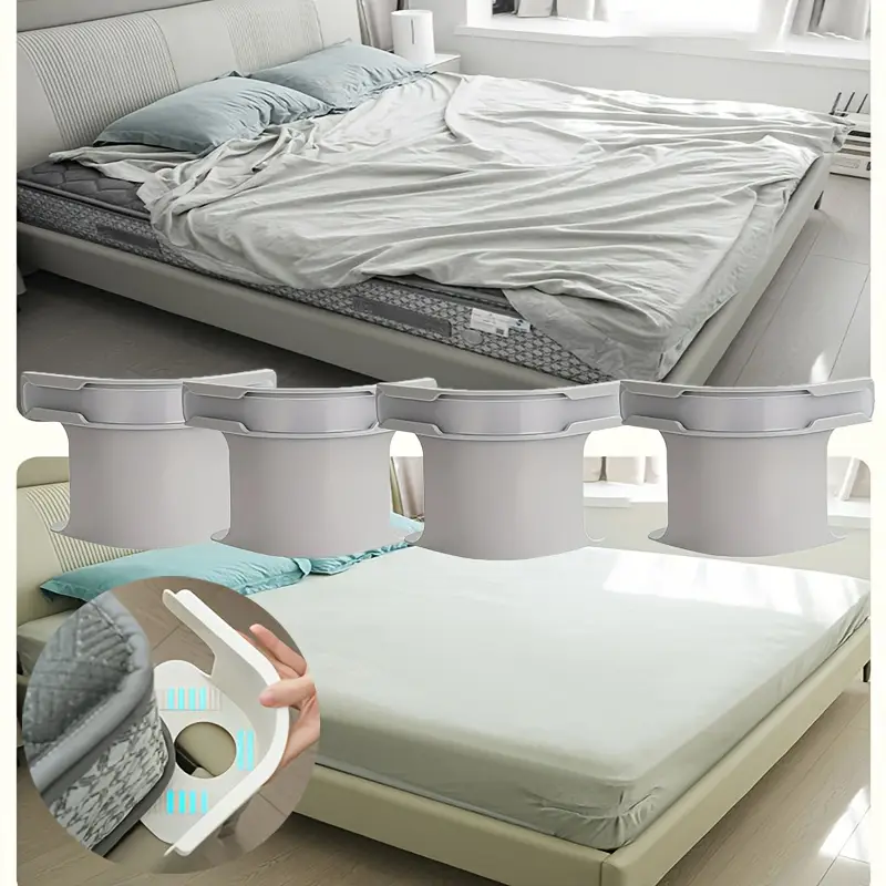 4 Heavy Duty Sheet Holders, Non-Slip Mattress Straps for All Sheet Sizes, Easy Install & Secure Fit, Modern Bedding
