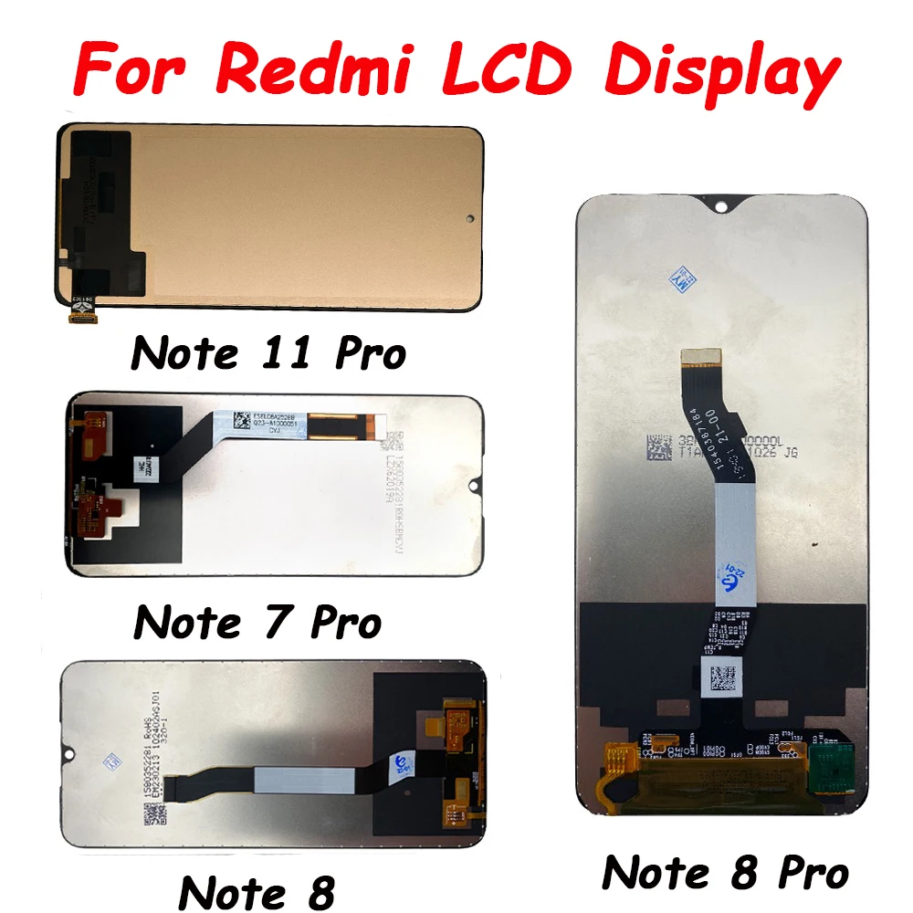 LCD Display For Xiaomi Redmi Note 7 8 8T 9S 9 10 10s 11 Pro 4G 5G LCD Display Screen Touch Panel Digitizer Replacement Parts