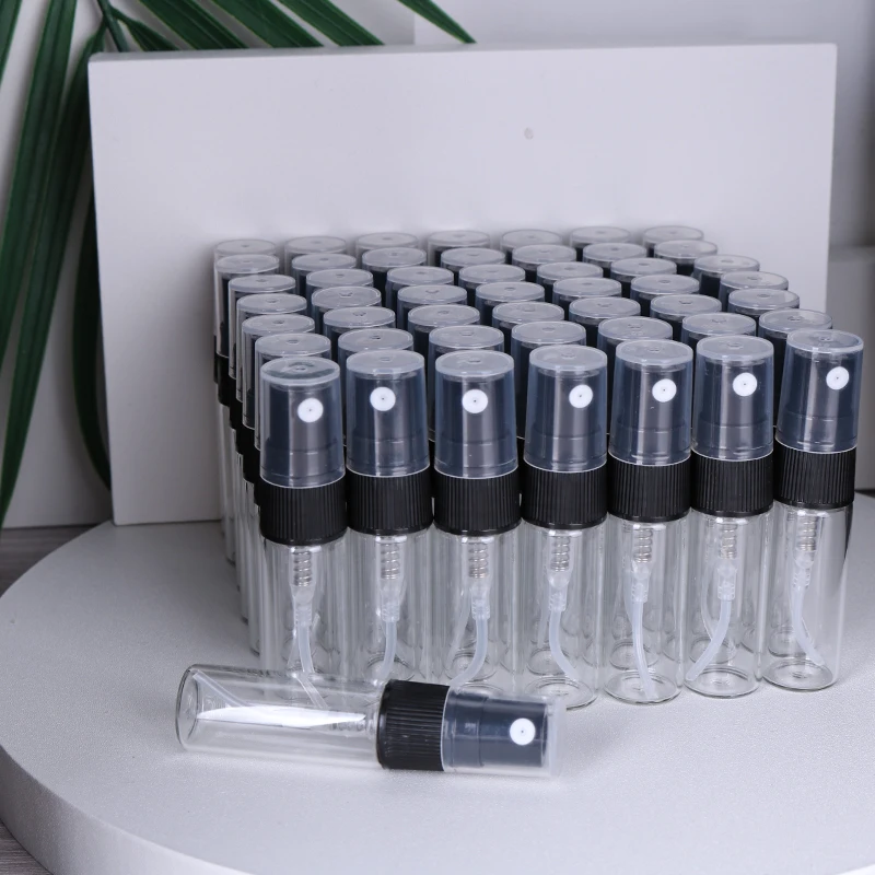 하이 퀄리티 투명 유리 향수병, 초미세 미스트 보습 스프레이 병, 미니 향수 병, 배치 당 50 ml, 3ml