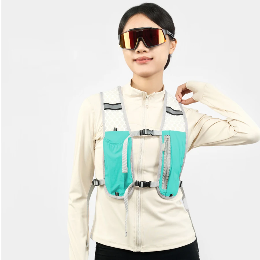 Per il ciclismo Gilet portaoggetti da corsa Gilet da corsa leggero Zaino riflettente per idratazione con tasca portaoggetti per telefono