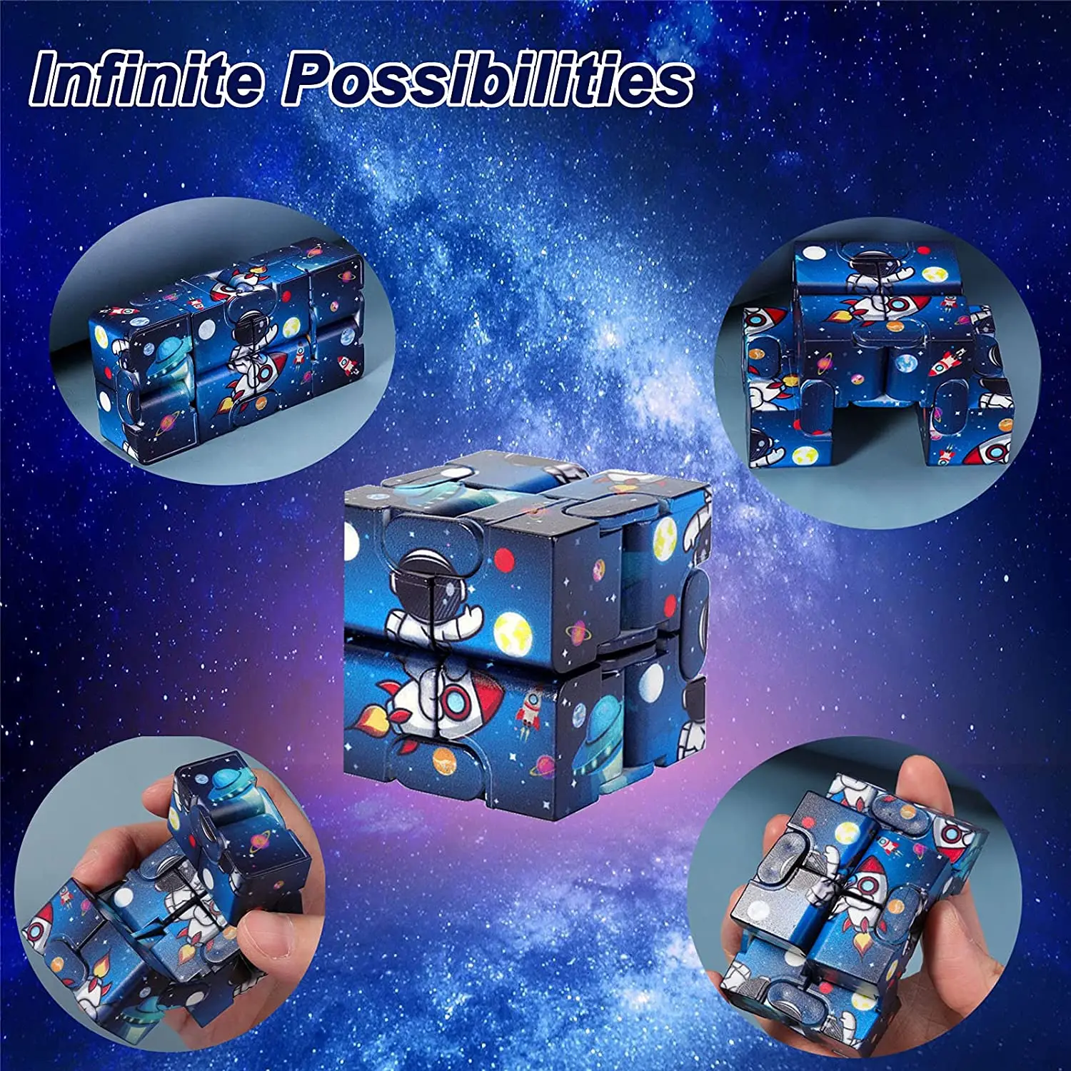 Infinity Magic Cube Starry Sky Square ปริศนาของเล่นสี่มุมเขาวงกตของเล่นเด็กผู้ใหญ่ Decompression ผ่อนคลายมือถือสําหรับเพิ่ม