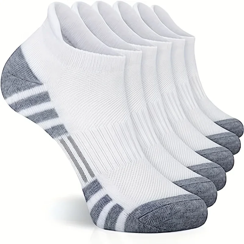 6/12/18Pairs Ankle Athletic Running Socks Cushioned Cotton Breathable Low Cut Sports Tab Socks For Men And Women