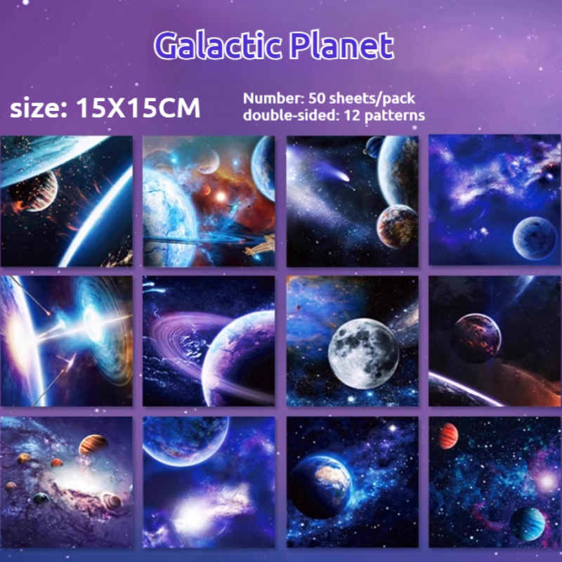 50pcs Creative Square Star Sky Constellations Origami Paper Kid DIY Handmade Double-sided Coloring Fold Craft Paper Art Gift