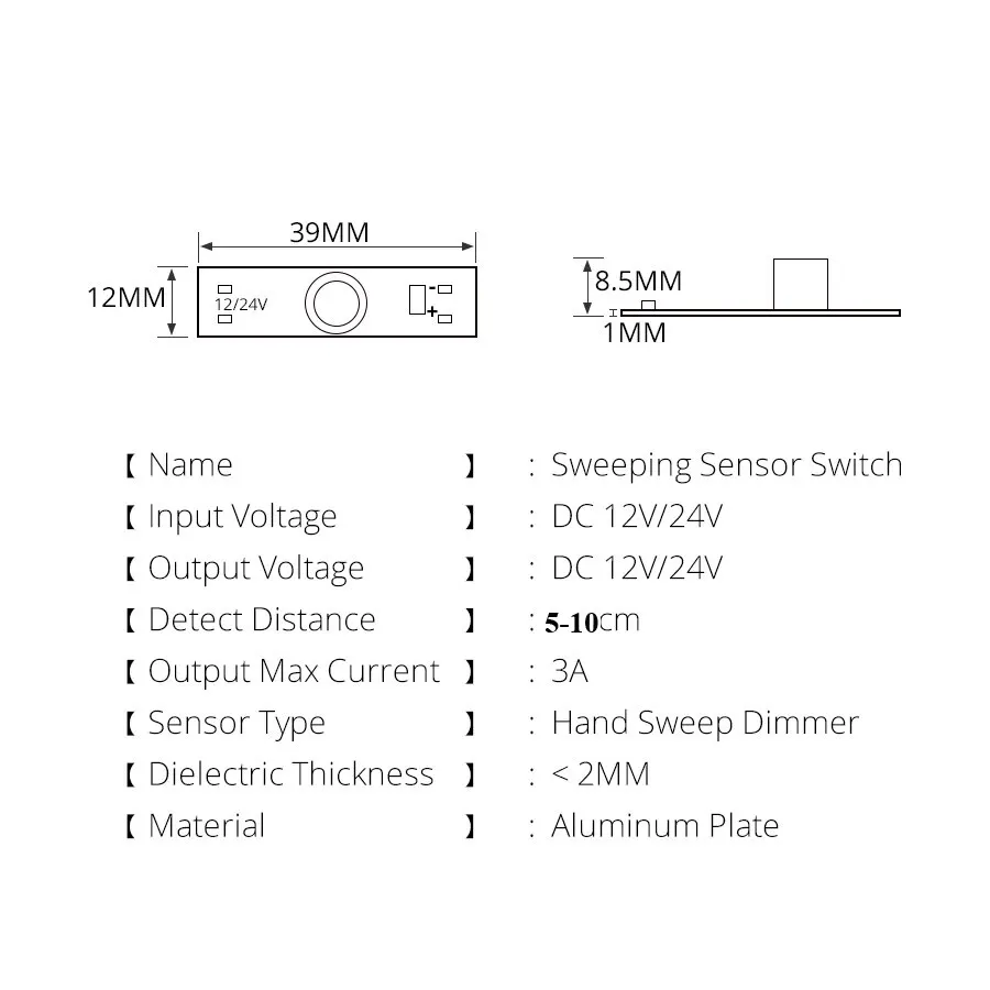 スマートスイッチモジュールセンサーモーション検出器指ハンドスイープセンサーdc 12v 24v 3a最大36wパワーライトスイッチ