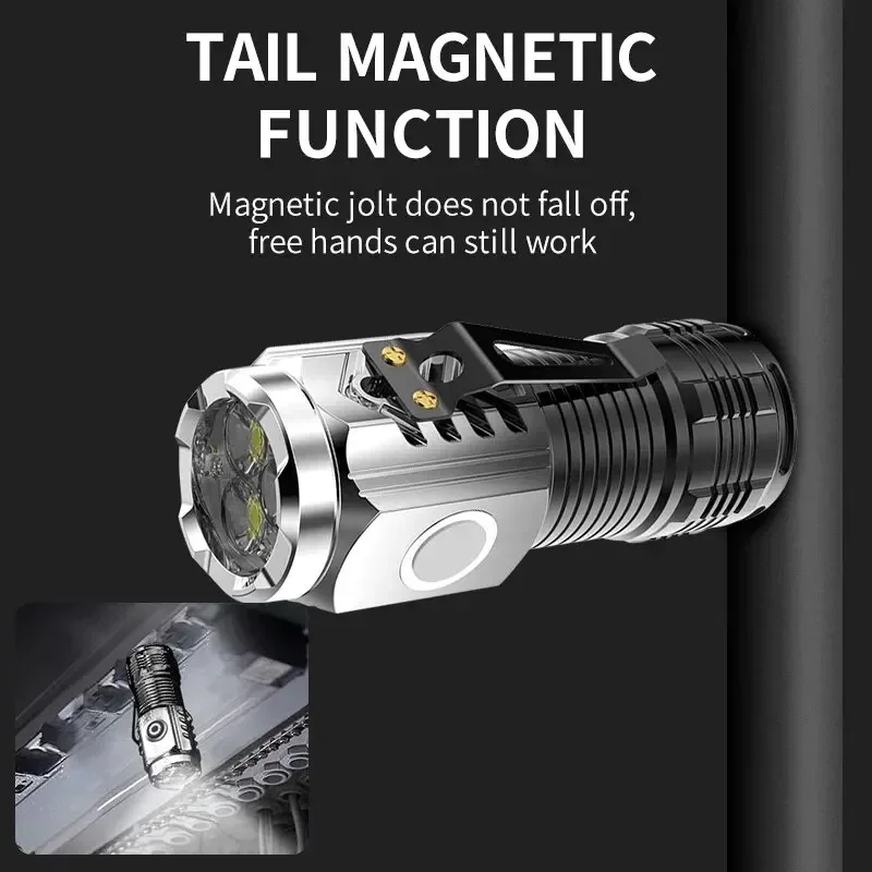 Mini Flash Monster a tre occhi Torcia super potente Illuminazione esterna portatile ricaricabile Potenti luci flash a lungo raggio