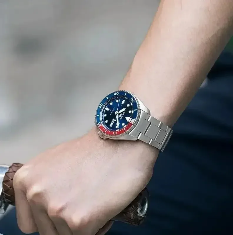 Reloj SEIKO Original 5 serie deportiva, relojes de pulsera clásicos de moda de cuarzo giratorios redondos con banda de acero resistente al agua automática